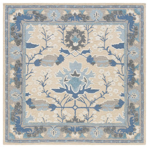 Safavieh Earthly Treasures Hand-tufted Area Rug - Elegant Transitional Design For Cozy Living Spaces Blue ,Beige 65% Wool,20% Cotton,15% Viscose Et210m-3