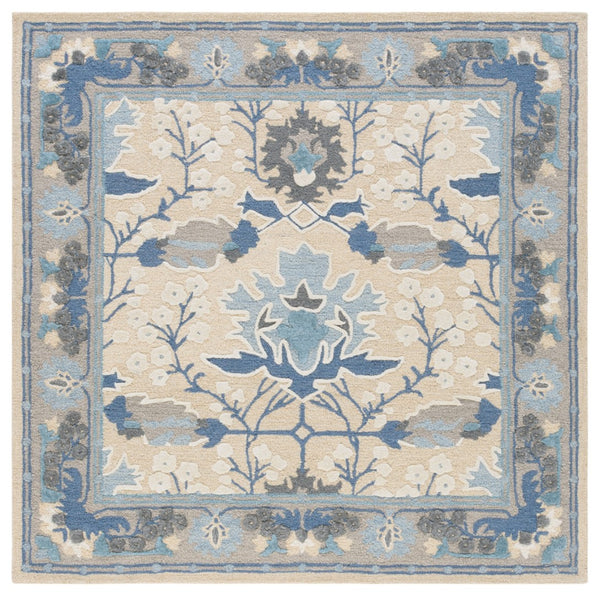 Safavieh Earthly Treasures Hand-tufted Area Rug - Elegant Transitional Design For Cozy Living Spaces Blue ,Beige 65% Wool,20% Cotton,15% Viscose Et210m-3
