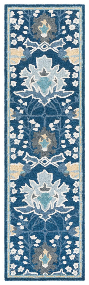 Safavieh Earthly Treasures Hand-tufted Area Rug - Elegant Transitional Design For Cozy Living Spaces Navy ,Beige 65% Wool,20% Cotton,15% Viscose Et210n-8