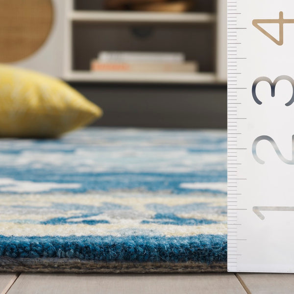 Safavieh Earthly Treasures Hand-tufted Area Rug - Elegant Transitional Design For Cozy Living Spaces Navy ,Beige 65% Wool,20% Cotton,15% Viscose Et210n-8