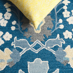 Safavieh Earthly Treasures Hand-tufted Area Rug - Elegant Transitional Design For Cozy Living Spaces Navy ,Beige 65% Wool,20% Cotton,15% Viscose Et210n-8