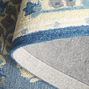 Safavieh Earthly Treasures Hand-tufted Runner Rug - Luxurious Wool Blend, Elegant Botanical Design For Home Decor Navy ,Beige 65% Wool,20% Cotton,15% Viscose Et210n-5