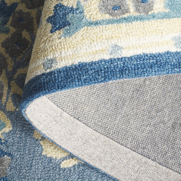 Safavieh Earthly Treasures Hand-tufted Runner Rug - Luxurious Wool Blend, Elegant Botanical Design For Home Decor Navy ,Beige 65% Wool,20% Cotton,15% Viscose Et210n-5