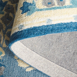 Safavieh Earthly Treasures Hand-tufted Area Rug - Elegant Transitional Design For Cozy Living Spaces Navy ,Beige 65% Wool,20% Cotton,15% Viscose Et210n-8