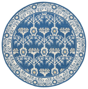 Safavieh Earthly Treasures Hand-tufted Area Rug - Elegant Transitional Design For Cozy Living Spaces Navy ,Beige 65% Wool,20% Cotton,15% Viscose Et210n-8