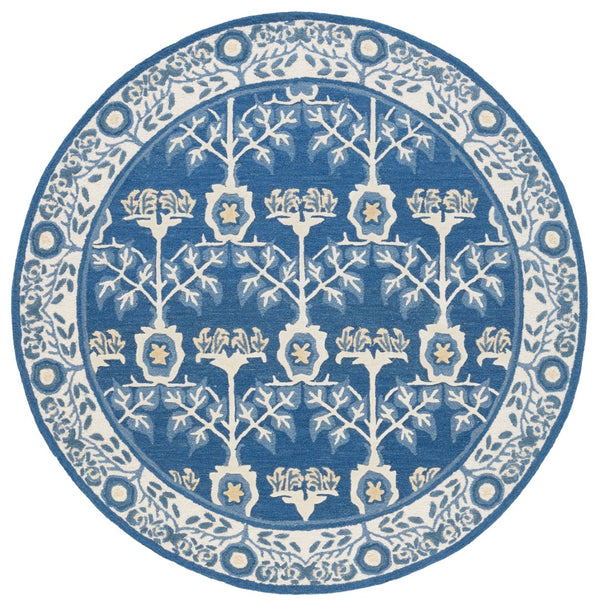 Safavieh Earthly Treasures Hand-tufted Area Rug - Elegant Transitional Design For Cozy Living Spaces Navy ,Beige 65% Wool,20% Cotton,15% Viscose Et210n-8