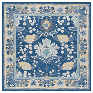 Safavieh Earthly Treasures Hand-tufted Area Rug - Elegant Transitional Design For Cozy Living Spaces Navy ,Beige 65% Wool,20% Cotton,15% Viscose Et210n-8
