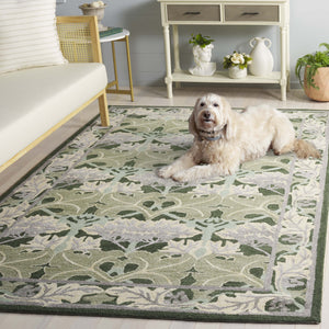Safavieh Earthly Treasures Hand-tufted Runner Rug - Luxurious Wool Blend, Elegant Botanical Design For Home Decor Sage ,Beige 65% Wool,20% Cotton,15% Viscose Et210w-5