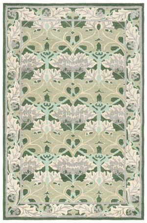 Safavieh Earthly Treasures Hand-tufted Runner Rug - Luxurious Wool Blend, Elegant Botanical Design For Home Decor Sage ,Beige 65% Wool,20% Cotton,15% Viscose Et210w-5