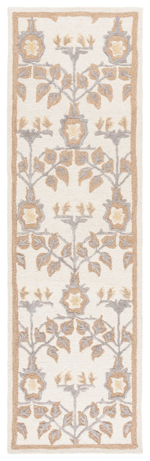 Safavieh Earthly Treasures Runner Rug - Elegant Floral Design In Neutral Tones For Hallway Or Living Space Style Ivory ,Beige 65% Wool,20% Cotton,15% Viscose Et215a-28