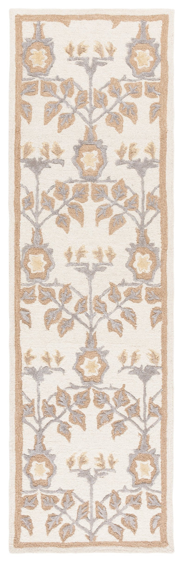 Safavieh Earthly Treasures Runner Rug - Elegant Floral Design In Neutral Tones For Hallway Or Living Space Style Ivory ,Beige 65% Wool,20% Cotton,15% Viscose Et215a-28