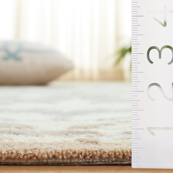 Safavieh Earthly Treasures Runner Rug - Elegant Floral Design In Neutral Tones For Hallway Or Living Space Style Ivory ,Beige 65% Wool,20% Cotton,15% Viscose Et215a-5