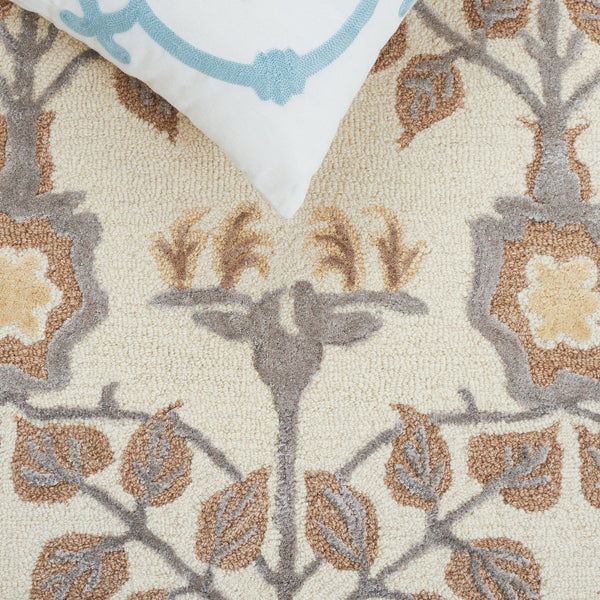 Safavieh Earthly Treasures Runner Rug - Elegant Floral Design In Neutral Tones For Hallway Or Living Space Style Ivory ,Beige 65% Wool,20% Cotton,15% Viscose Et215a-5