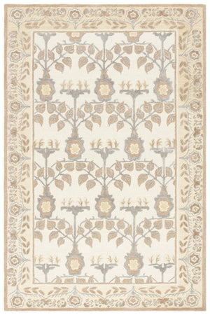 Safavieh Earthly Treasures Runner Rug - Elegant Floral Design In Neutral Tones For Hallway Or Living Space Style Ivory ,Beige 65% Wool,20% Cotton,15% Viscose Et215a-5