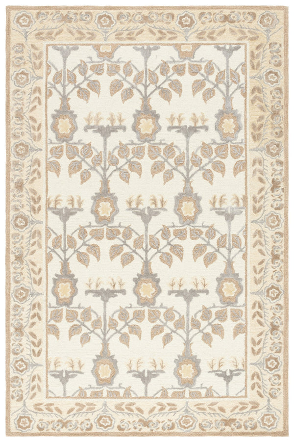 Safavieh Earthly Treasures Runner Rug - Elegant Floral Design In Neutral Tones For Hallway Or Living Space Style Ivory ,Beige 65% Wool,20% Cotton,15% Viscose Et215a-5