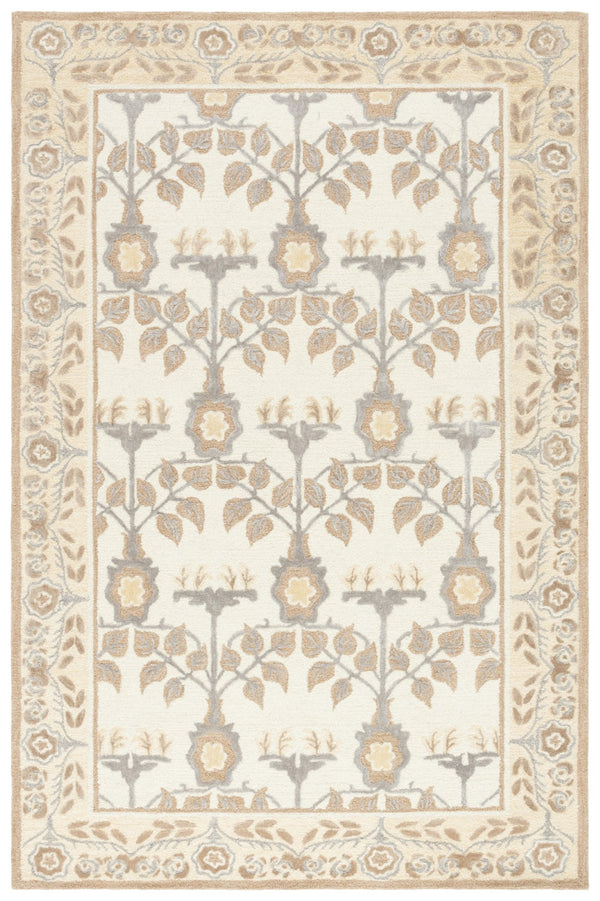 Safavieh Earthly Treasures Exquisite Transitional Area Rug - Hand-tufted Botanical Design For Elegant Home Decor Ivory ,Beige 65% Wool,20% Cotton,15% Viscose Et215a-4