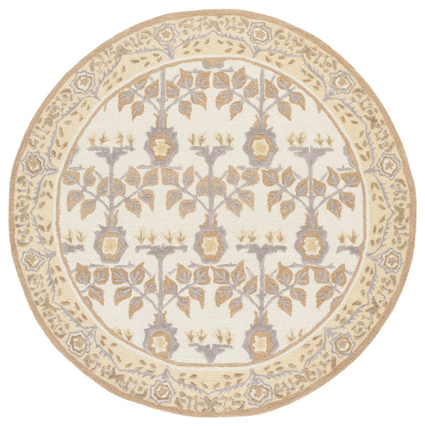 Safavieh Earthly Treasures Runner Rug - Elegant Floral Design In Neutral Tones For Hallway Or Living Space Style Ivory ,Beige 65% Wool,20% Cotton,15% Viscose Et215a-6r