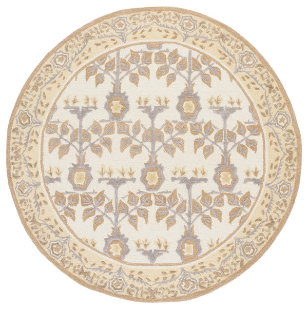 Safavieh Earthly Treasures Exquisite Transitional Area Rug - Hand-tufted Botanical Design For Elegant Home Decor Ivory ,Beige 65% Wool,20% Cotton,15% Viscose Et215a-4