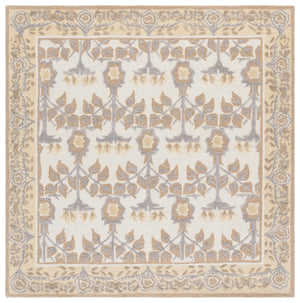 Safavieh Earthly Treasures Runner Rug - Elegant Floral Design In Neutral Tones For Hallway Or Living Space Style Ivory ,Beige 65% Wool,20% Cotton,15% Viscose Et215a-6sq