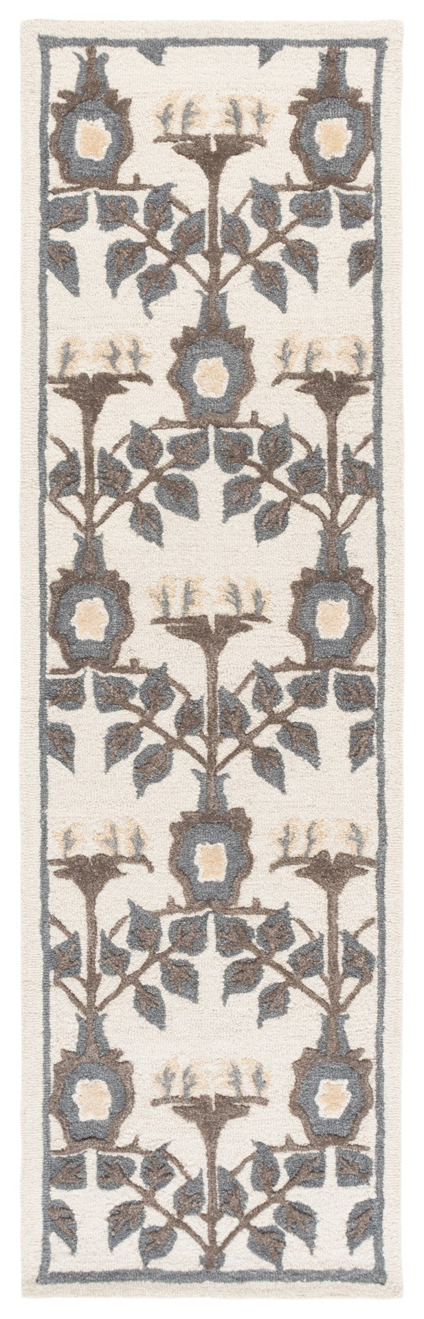 Safavieh Earthly Treasures Exquisite Transitional Area Rug - Hand-tufted Botanical Design For Elegant Home Decor Ivory ,Grey 65% Wool,20% Cotton,15% Viscose Et215f-3