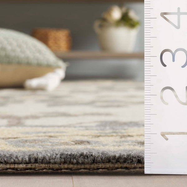 Safavieh Earthly Treasures Exquisite Transitional Area Rug - Hand-tufted Botanical Design For Elegant Home Decor Ivory ,Grey 65% Wool,20% Cotton,15% Viscose Et215f-3