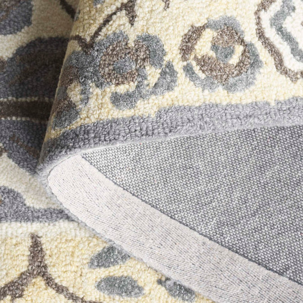 Safavieh Earthly Treasures Exquisite Transitional Area Rug - Hand-tufted Botanical Design For Elegant Home Decor Ivory ,Grey 65% Wool,20% Cotton,15% Viscose Et215f-3