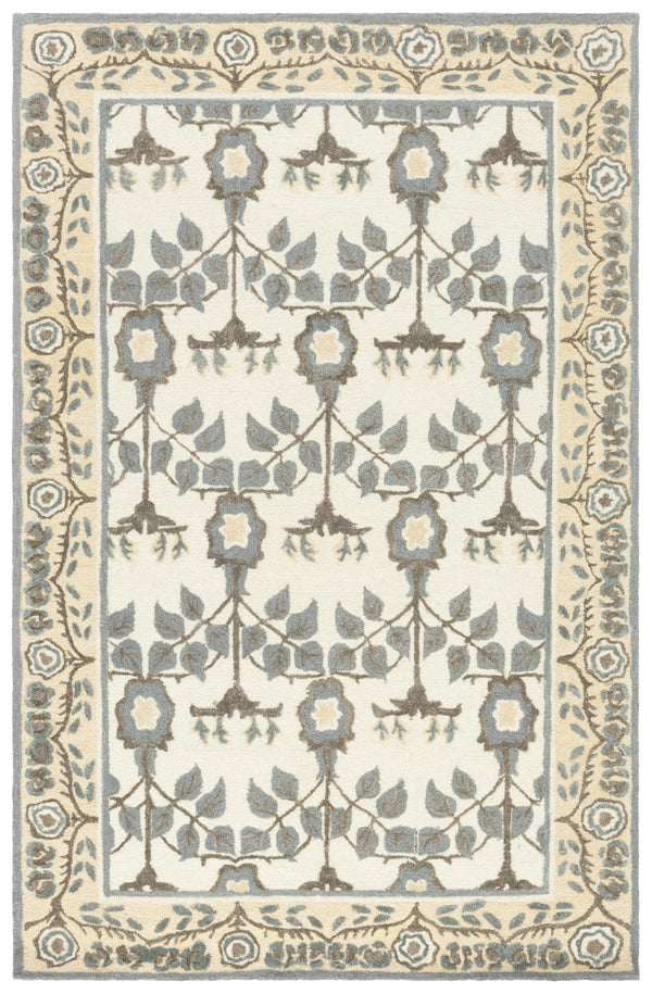 Safavieh Earthly Treasures Exquisite Transitional Area Rug - Hand-tufted Botanical Design For Elegant Home Decor Ivory ,Grey 65% Wool,20% Cotton,15% Viscose Et215f-3