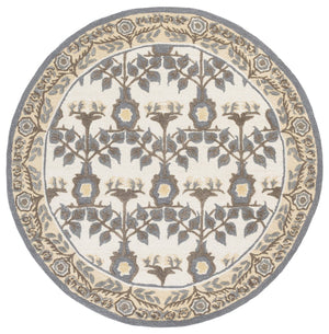 Safavieh Earthly Treasures Runner Rug - Elegant Floral Design In Neutral Tones For Hallway Or Living Space Style Ivory ,Grey 65% Wool,20% Cotton,15% Viscose Et215f-6r