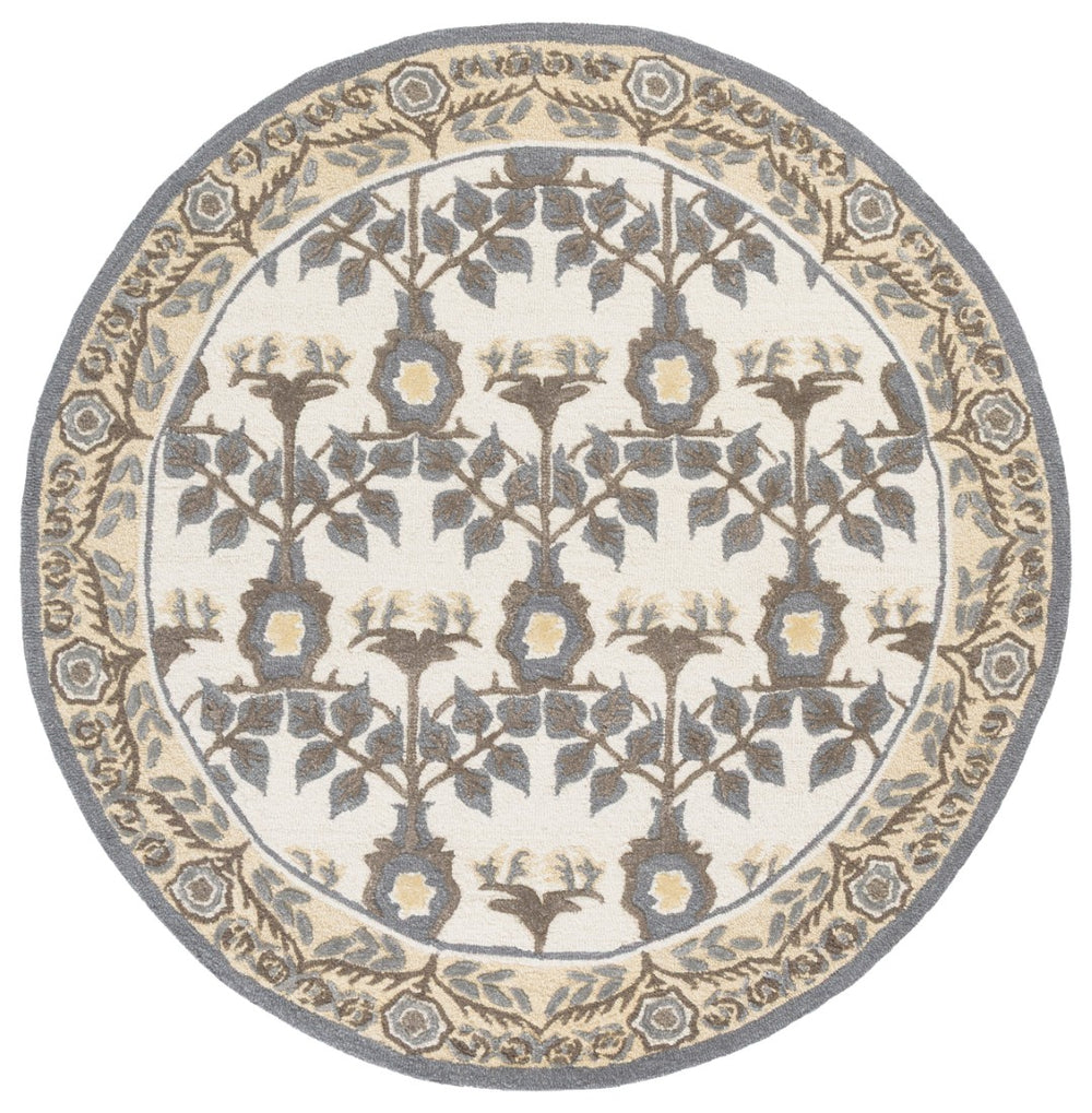 Safavieh Earthly Treasures Exquisite Transitional Area Rug - Hand-tufted Botanical Design For Elegant Home Decor Ivory ,Grey 65% Wool,20% Cotton,15% Viscose Et215f-3