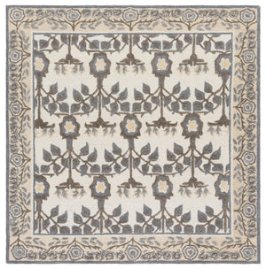 Safavieh Earthly Treasures Exquisite Transitional Area Rug - Hand-tufted Botanical Design For Elegant Home Decor Ivory ,Grey 65% Wool,20% Cotton,15% Viscose Et215f-3