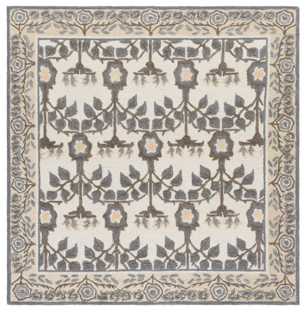 Safavieh Earthly Treasures Exquisite Transitional Area Rug - Hand-tufted Botanical Design For Elegant Home Decor Ivory ,Grey 65% Wool,20% Cotton,15% Viscose Et215f-3
