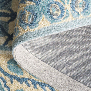 Safavieh Earthly Hand‑Tufted Ivory And Blue Runner Rug – Transitional Floral Border, Plush 0.5" Pile, Durable Elegance 2'-3" x 8'-0" ET215M-28