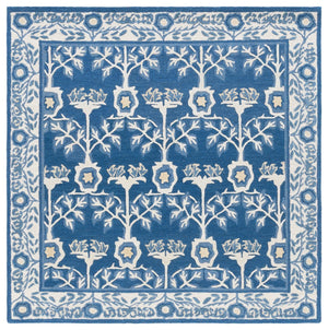 Safavieh Earthly Navy & Ivory Hand-Tufted Wool Blend Rug — Pattern-Free Elegance, Low-Profile Comfort For Living Spaces 6'-0" x 9'-0" ET215N-6