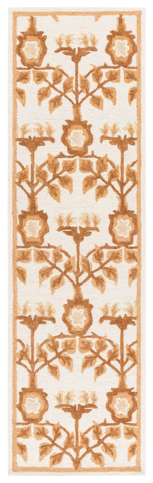 Safavieh Earthly Treasures Runner Rug - Elegant Floral Design In Neutral Tones For Hallway Or Living Space Style Ivory ,Brown 65% Wool,20% Cotton,15% Viscose Et215t-28