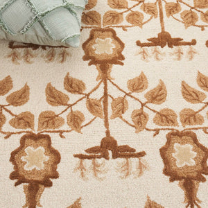 Safavieh Earthly Treasures Exquisite Transitional Area Rug - Hand-tufted Botanical Design For Elegant Home Decor Ivory ,Brown 65% Wool,20% Cotton,15% Viscose Et215t-6