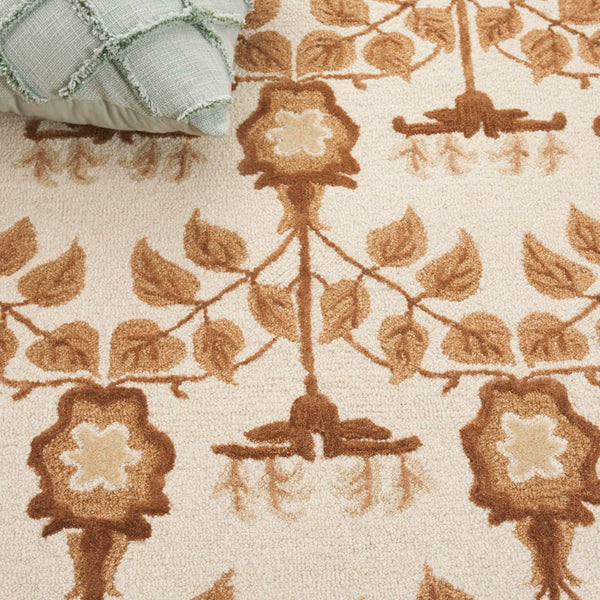 Safavieh Earthly Treasures Exquisite Transitional Area Rug - Hand-tufted Botanical Design For Elegant Home Decor Ivory ,Brown 65% Wool,20% Cotton,15% Viscose Et215t-6