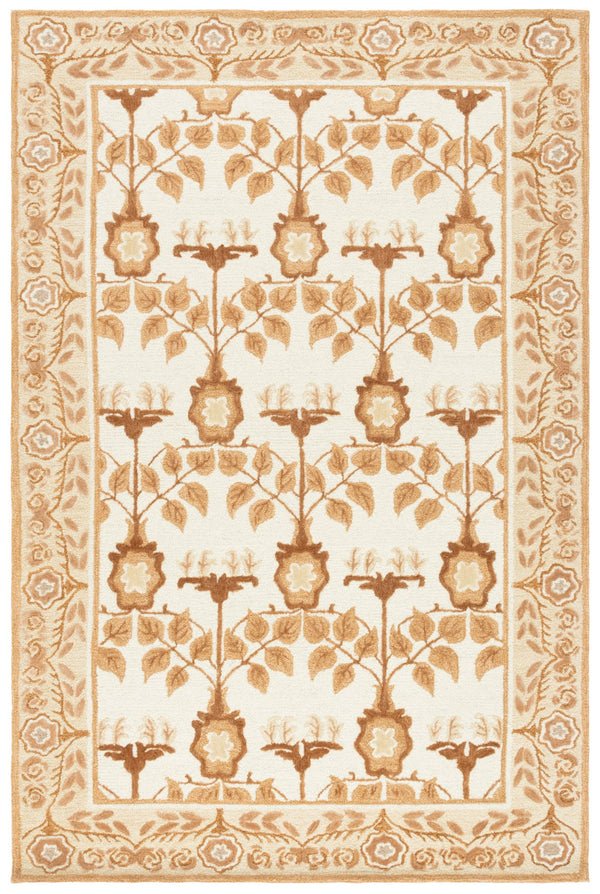 Safavieh Earthly Treasures Runner Rug - Elegant Floral Design In Neutral Tones For Hallway Or Living Space Style Ivory ,Brown 65% Wool,20% Cotton,15% Viscose Et215t-5