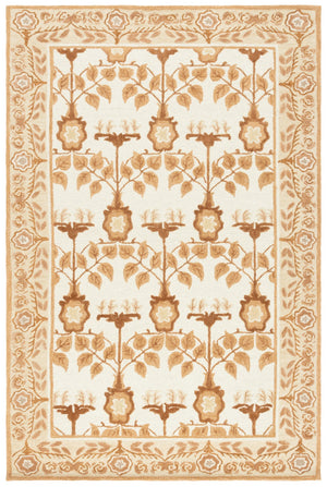 Safavieh Earthly Treasures Exquisite Transitional Area Rug - Hand-tufted Botanical Design For Elegant Home Decor Ivory ,Brown 65% Wool,20% Cotton,15% Viscose Et215t-6