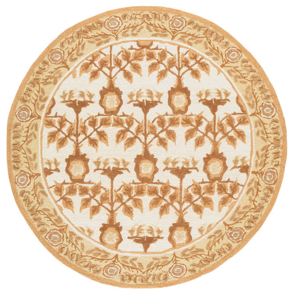 Safavieh Earthly Treasures Runner Rug - Elegant Floral Design In Neutral Tones For Hallway Or Living Space Style Ivory ,Brown 65% Wool,20% Cotton,15% Viscose Et215t-6r