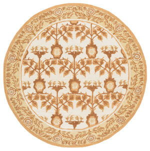 Safavieh Earthly Treasures Exquisite Transitional Area Rug - Hand-tufted Botanical Design For Elegant Home Decor Ivory ,Brown 65% Wool,20% Cotton,15% Viscose Et215t-6