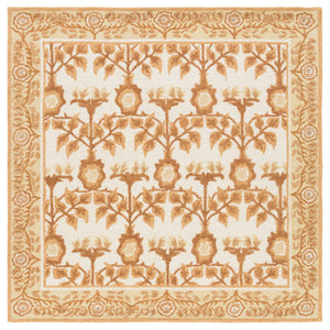 Safavieh Earthly Treasures Runner Rug - Elegant Floral Design In Neutral Tones For Hallway Or Living Space Style Ivory ,Brown 65% Wool,20% Cotton,15% Viscose Et215t-6sq