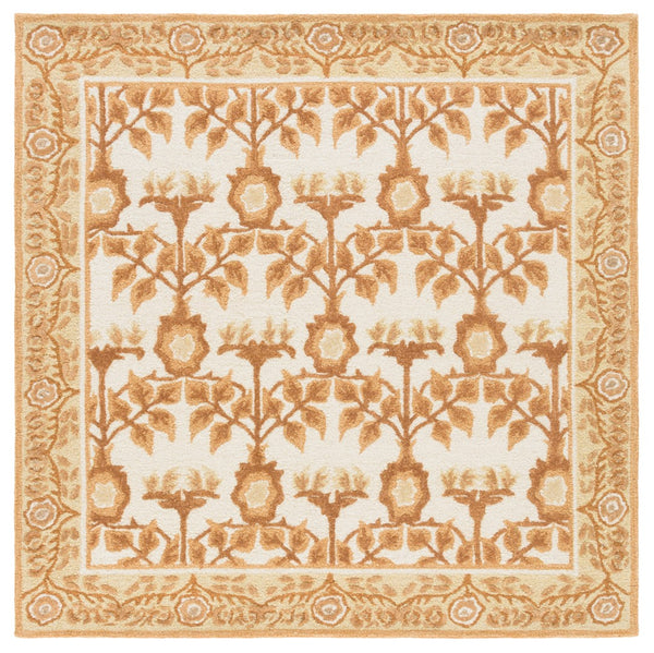 Safavieh Earthly Treasures Exquisite Transitional Area Rug - Hand-tufted Botanical Design For Elegant Home Decor Ivory ,Brown 65% Wool,20% Cotton,15% Viscose Et215t-6