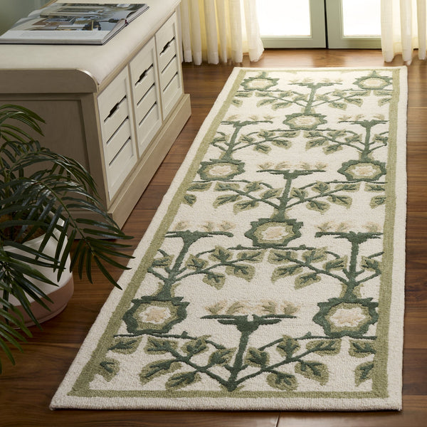 Safavieh Earthly Round Hand-Tufted Ivory & Sage Area Rug — Transitional Botanical Design, Wool Blend Craftsmanship 6'-0" x 6'-0" ET215W-6R
