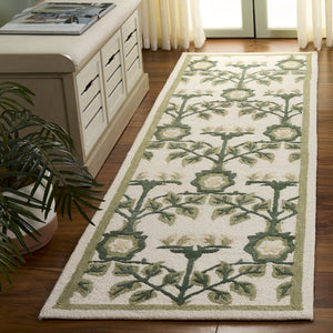 Safavieh Earthly Hand-Tufted Ivory & Sage Area Rug — Transitional Botanical Design, Wool-Cotton Blend Comfort 5'-0" x 8'-0" ET215W-5