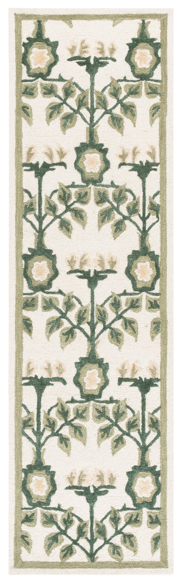 Safavieh Earthly Hand-Tufted Ivory & Sage Area Rug — Transitional Botanical Design, Wool-Cotton Blend Comfort 5'-0" x 8'-0" ET215W-5