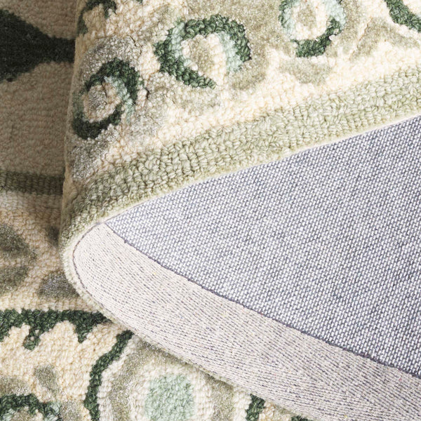Safavieh Earthly Round Hand-Tufted Ivory & Sage Area Rug — Transitional Botanical Design, Wool Blend Craftsmanship 6'-0" x 6'-0" ET215W-6R