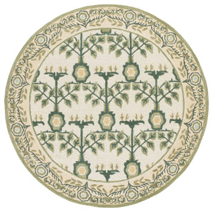 Safavieh Earthly Round Hand-Tufted Ivory & Sage Area Rug — Transitional Botanical Design, Wool Blend Craftsmanship 6'-0" x 6'-0" ET215W-6R