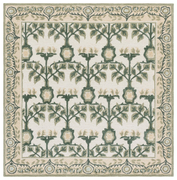 Safavieh Earthly Hand‑Tufted Ivory Sage Runner Rug — Transitional Botanical Motif, Durable Wool Blend Comfort 2'-3" x 8'-0" ET215W-28