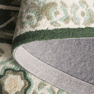 Safavieh Earthly Hand-Tufted Green And Ivory Transitional Area Rug With Botanical Motifs, Plush Wool Blend 6'-0" x 9'-0" ET215Y-6