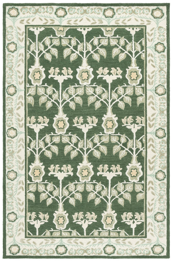 Safavieh Earthly Hand-Tufted Green Ivory Runner Rug With Transitional Botanical Motif, Plush Low Pile Elegance 2'-3" x 8'-0" ET215Y-28